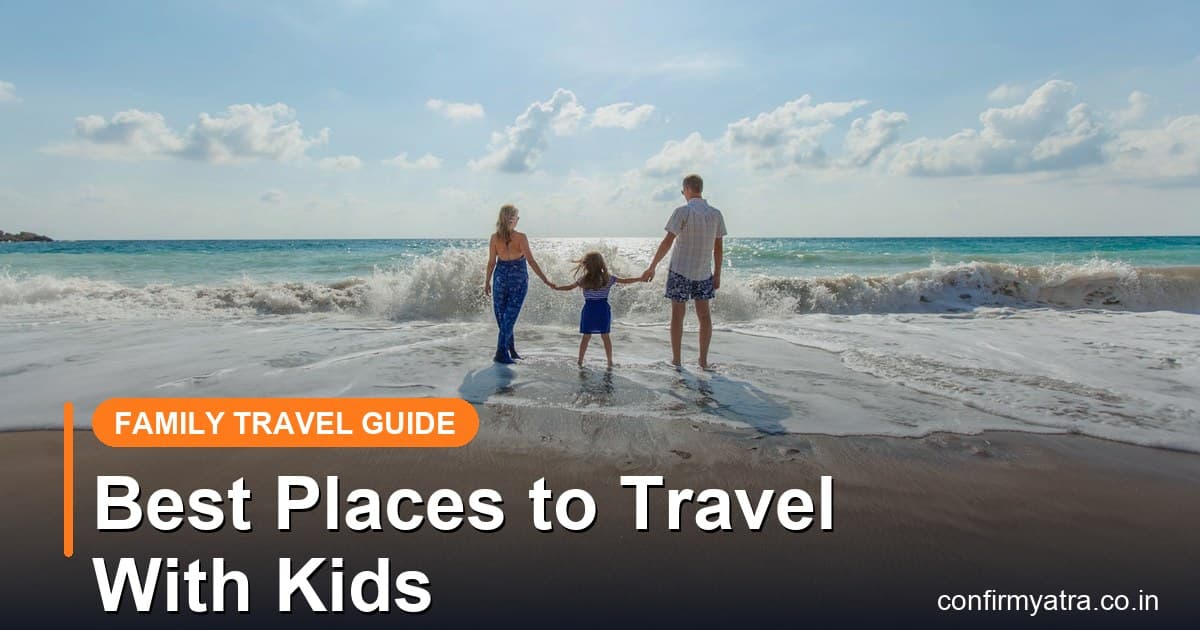 Best places to travel with kids — a family enjoying a beach vacation together
