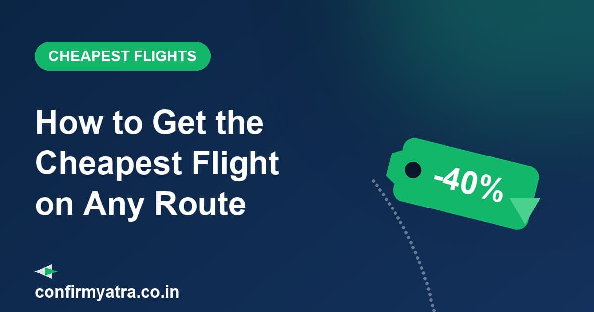 How to get the cheapest flight on any route — a green discount tag showing cheapest flight savings