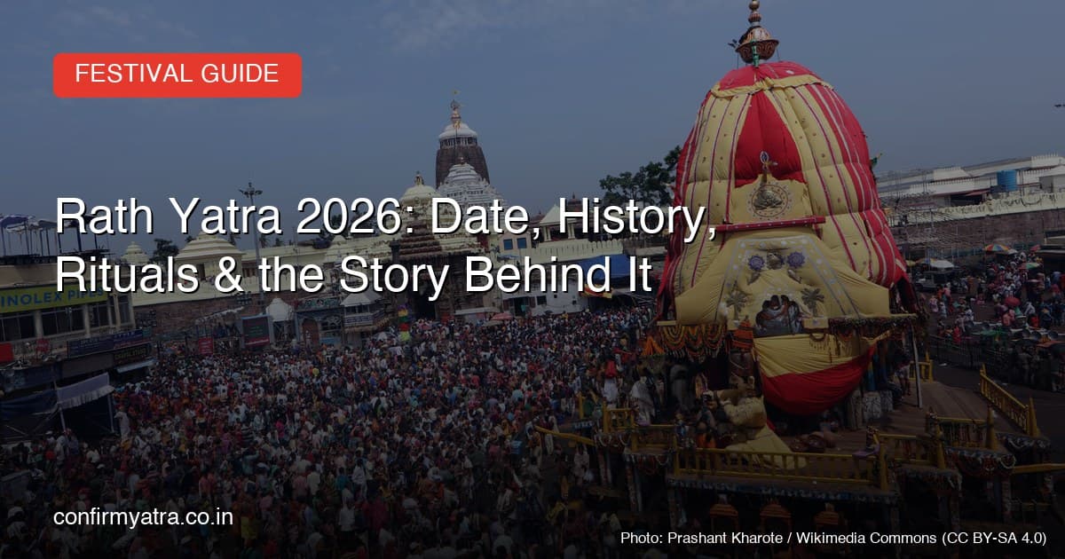 Crowds pulling the giant decorated chariot of Lord Jagannath during Rath Yatra in Puri