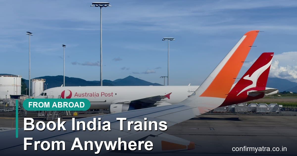 Book India train tickets from abroad on IRCTC — aircraft at an international airport