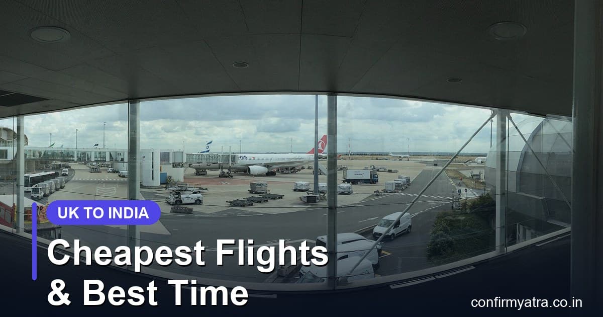 Cheapest flights from UK to India — aircraft at an airport terminal