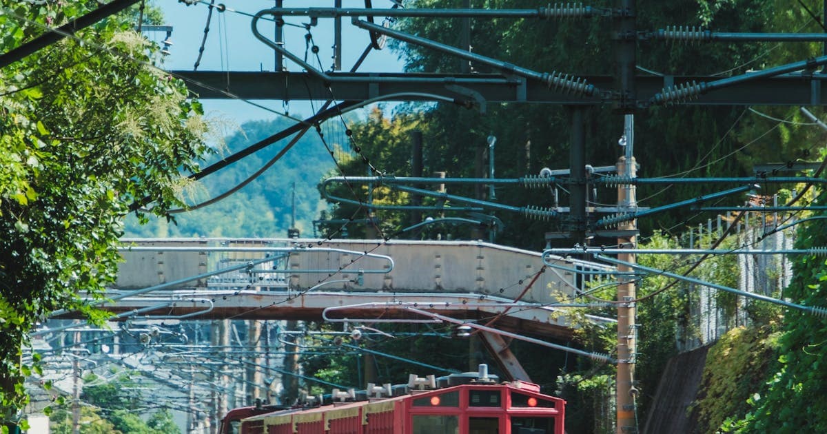 Train on scenic railway track surrounded by nature on the Konkan route