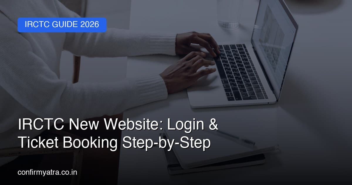 Person logging in to the IRCTC new website to book train tickets on a laptop