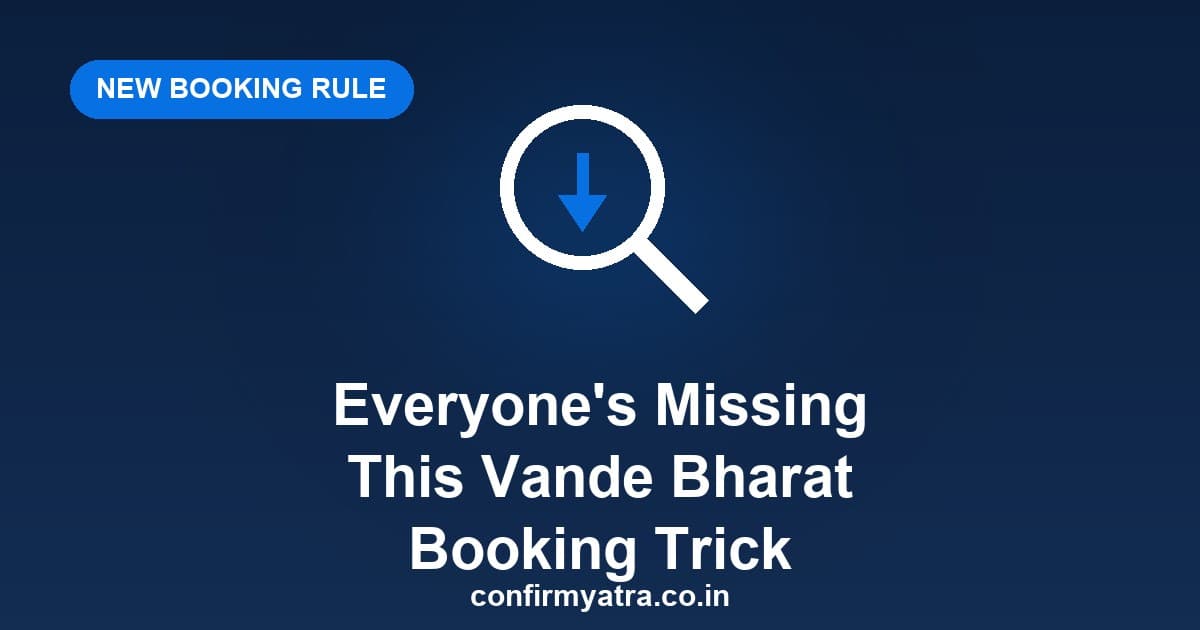 New Vande Bharat last-minute booking trick — a magnifier revealing the booking rule most travelers miss